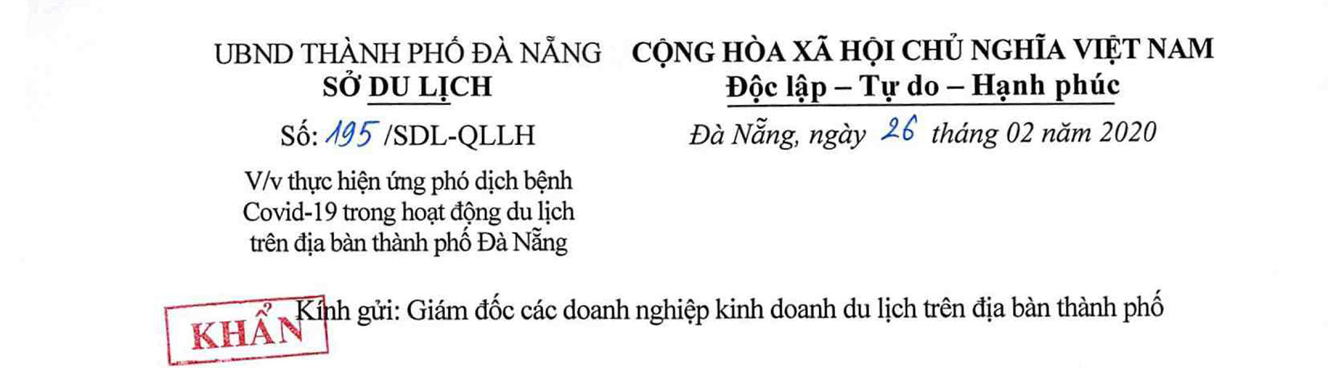 Thuc Hien Ung Pho Dich Benh Covid 19 Trong Hoat Dong Du Lich Tren Dia Ban Thanh Pho Da Nang