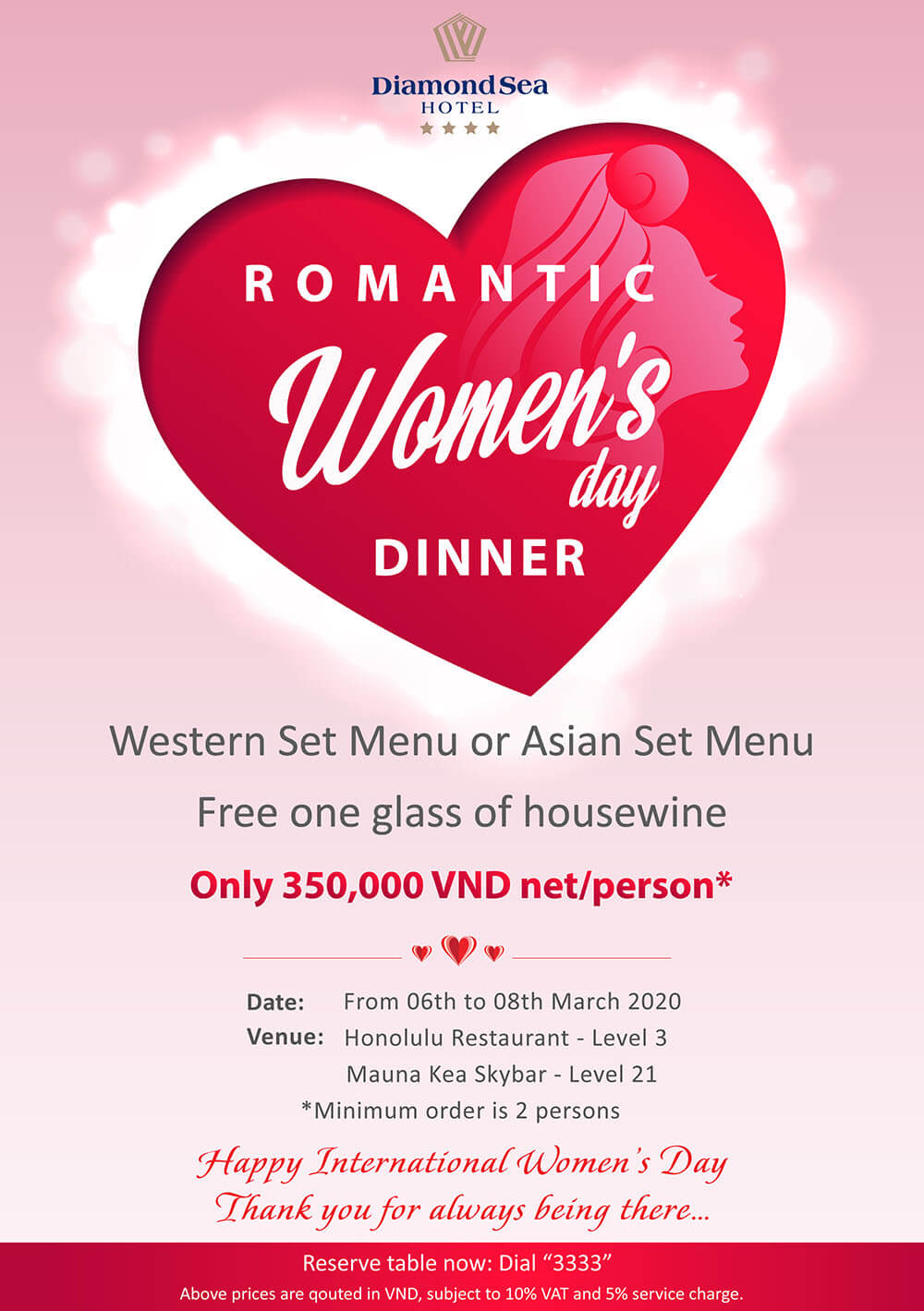 Set Menu For International Women Day