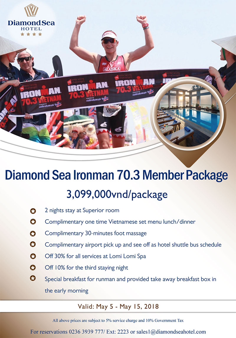 Diamond Sea Hotel: Gói khuyến mãi dành cho vận động viên Ironman 70.3 năm 2018