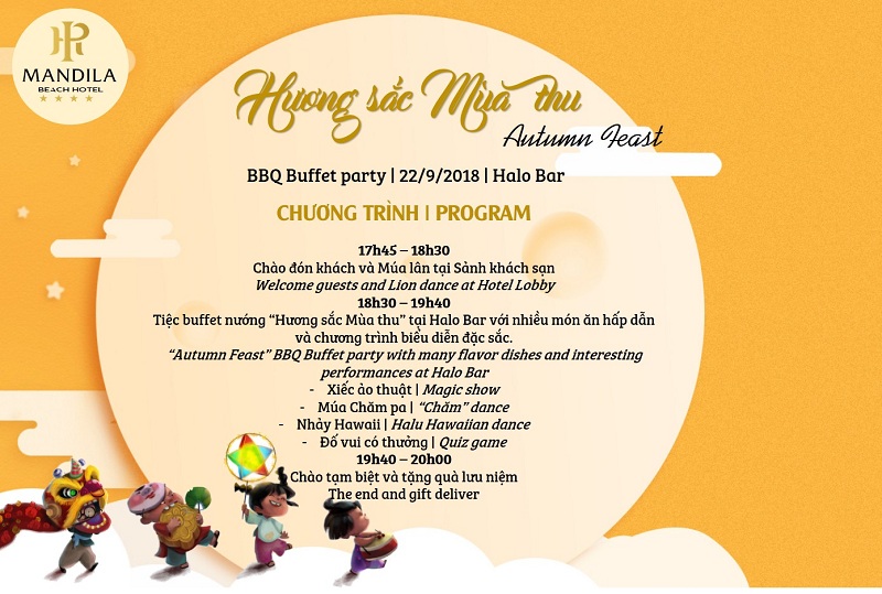 Hương sắc mùa thu – BBQ Buffet Trung thu 22.09 tại Mandila Beach Hotel chi tiết chương trình