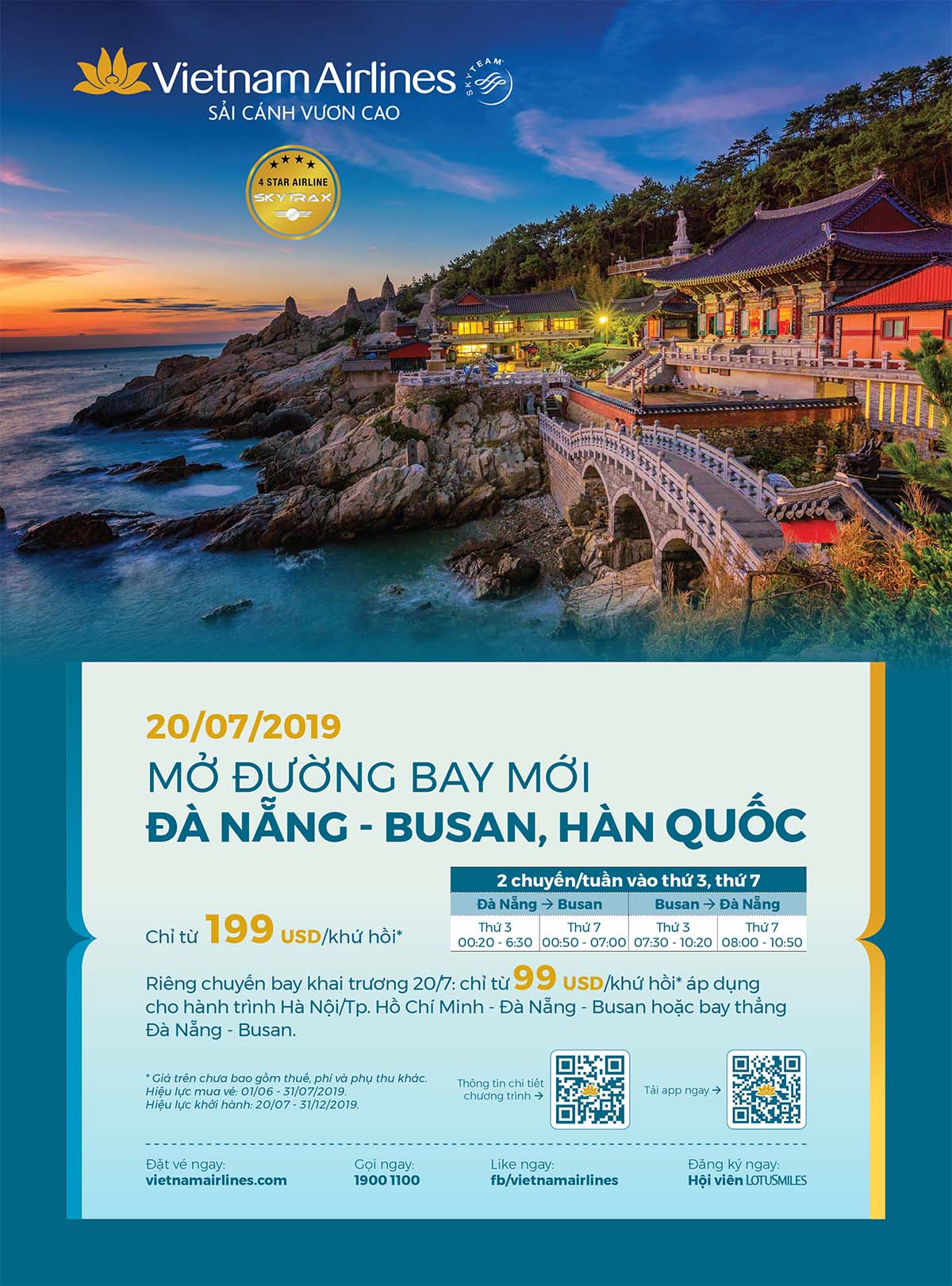 From 20 7 2019 Vietnam Airlines To Operate Danang Busan Direct Flight 02