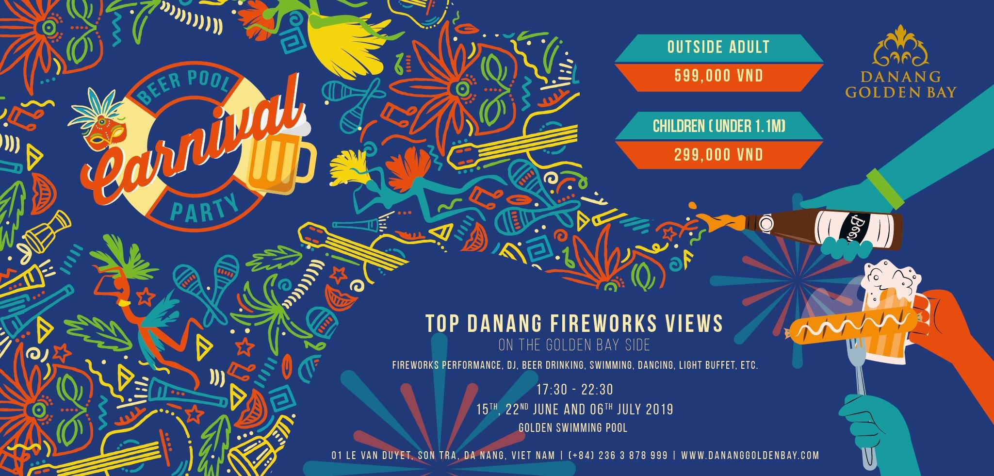 Vibrant Beer Pool Party With The Fireworlks Feast Diff 2019 At Danang Golden Bay 013