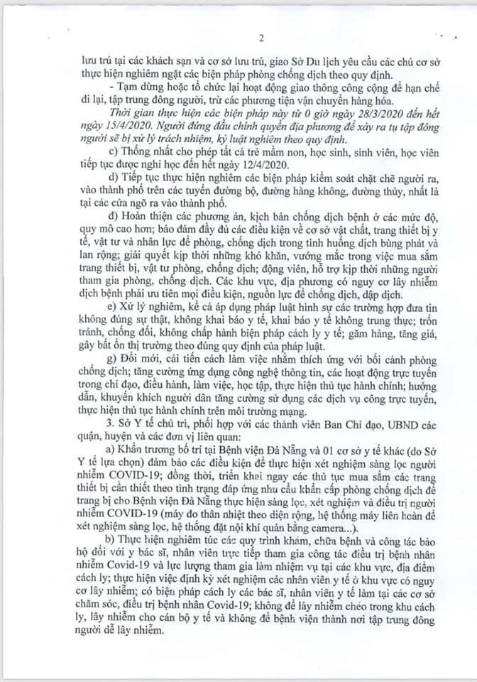 Da Nang Trien Khai Chi Thi So 15 Cua Thu Tuong Chinh Phu Va Chi Dao Cua Thanh Uy Ve Cong Tac Phong Chong Dich Covid 10 02