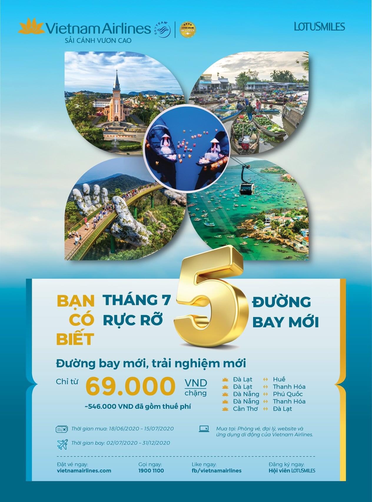 Vietnam Airlines Thang 7 Ruc Ro 5 Duong Bay Moi