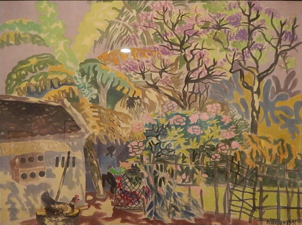 Sân Vươn Phạm Viết Hồng Lam Bột Màu 75 X 100 1987