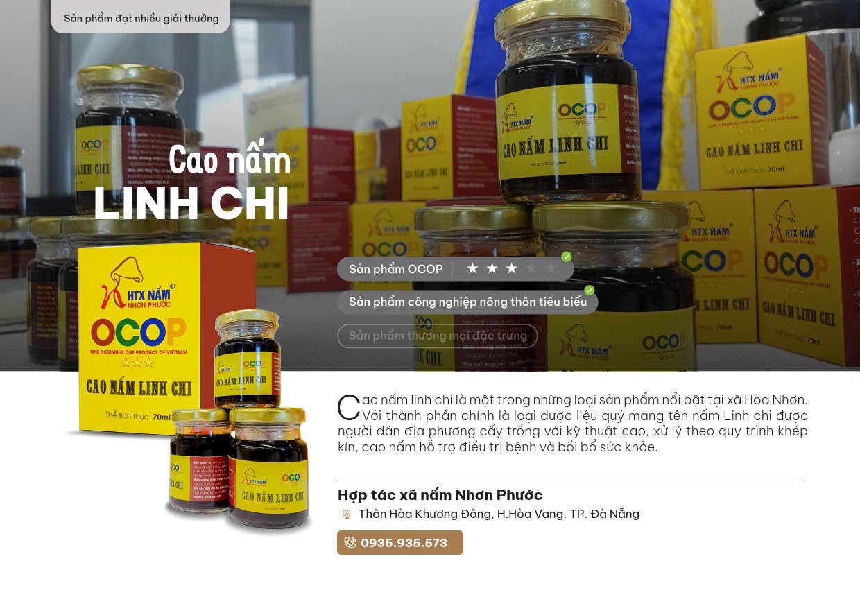 San Pham Ocop Da Nang Cao Nam Linh Chi Nhon Phuoc