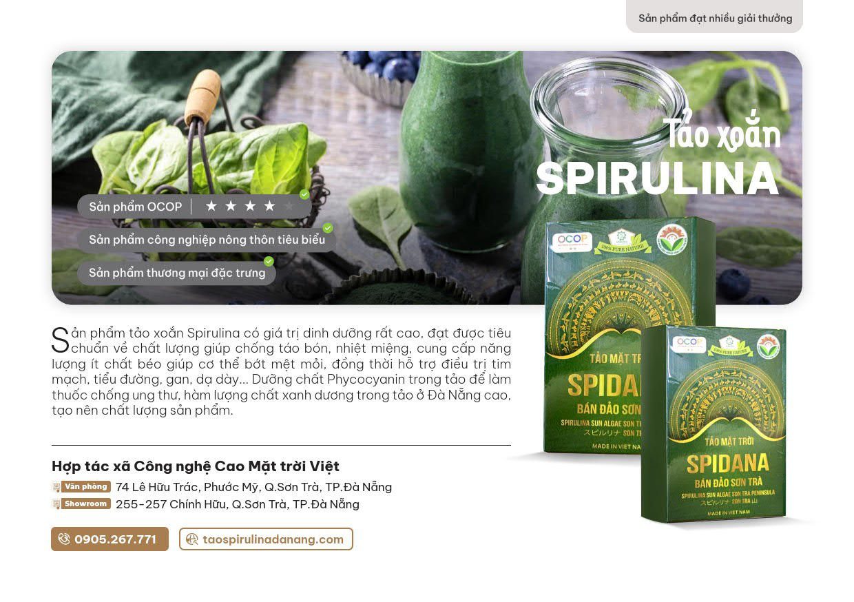 Tao Xoan Spirulina Nguyen Chat Say Lanh San Pham Ocop Da Nang