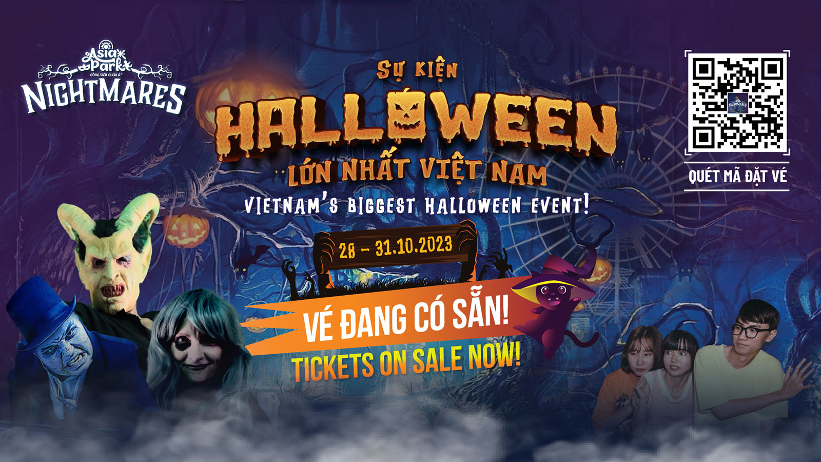 Tan Huong Halloween Dung Toc Gay Tai Cong Vien Chau A Asia Park Da Nang