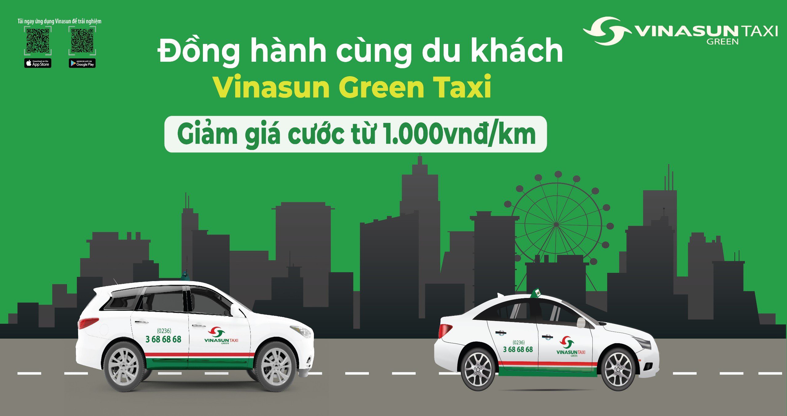 Vinasun Green Taxi giảm giá cước taxi đồng hành cùng Lễ hội Pháo hoa Quốc tế Đà Nẵng