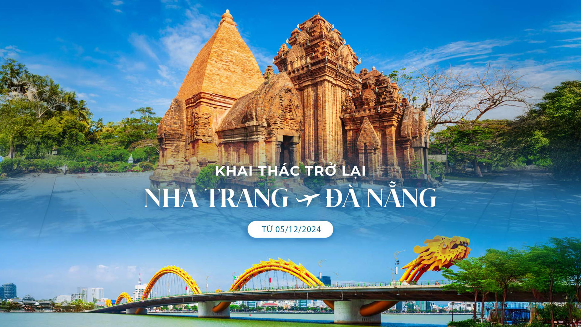 Vietnam Airlines khai thác trở lại đường bay Nha Trang – Đà Nẵng