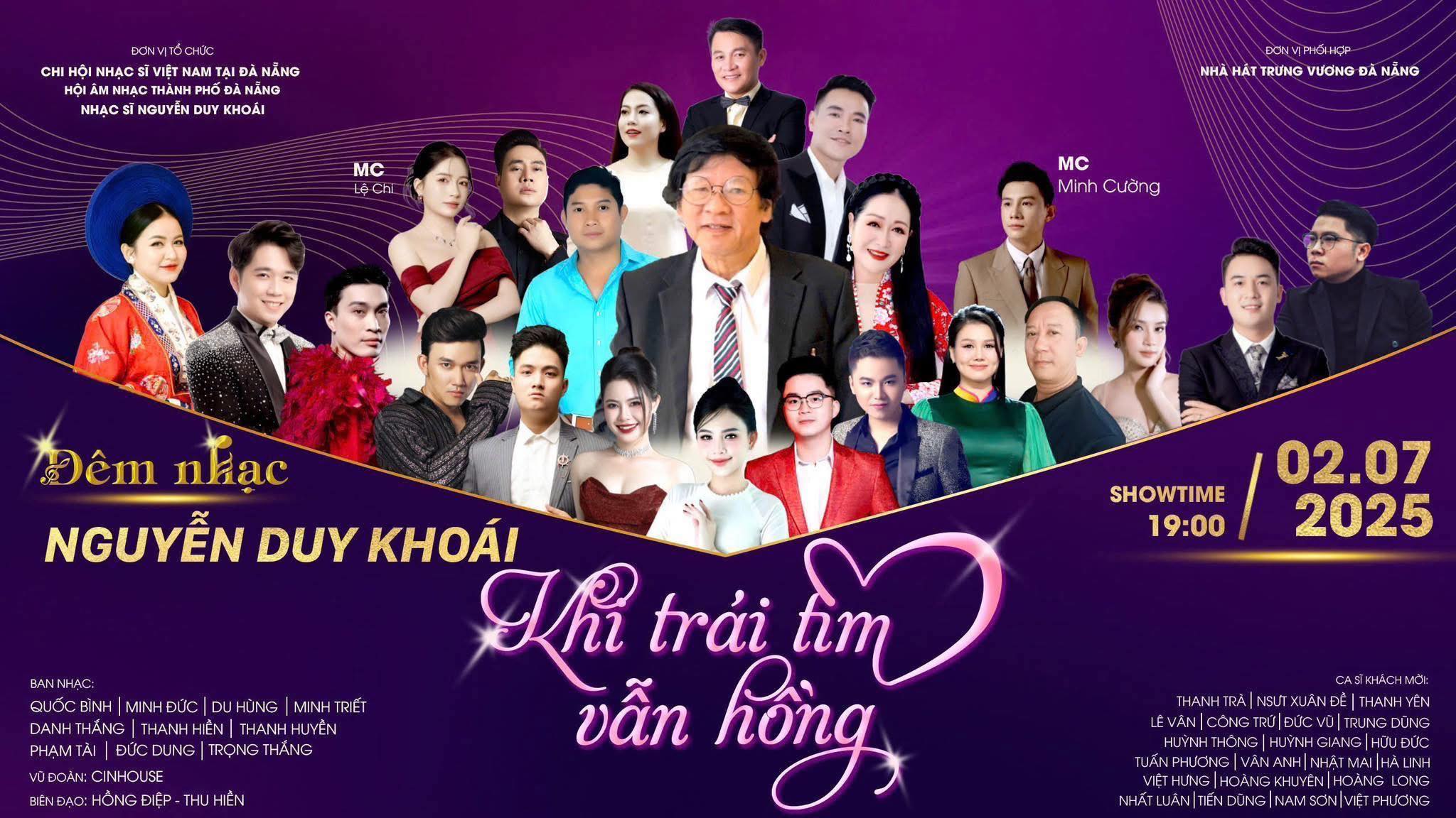 Ngày 2-7: Đêm nhạc Nguyễn Duy Khoái “Khi trái tim vẫn hồng”