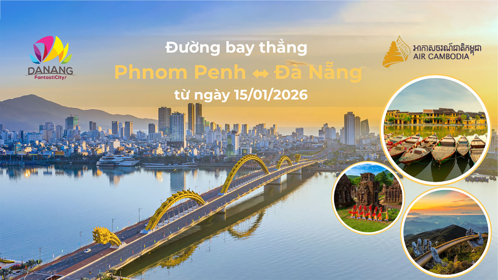 Da Nang welcomes the launch of the direct Phnom Penh – Da Nang flight from January 15, 2026