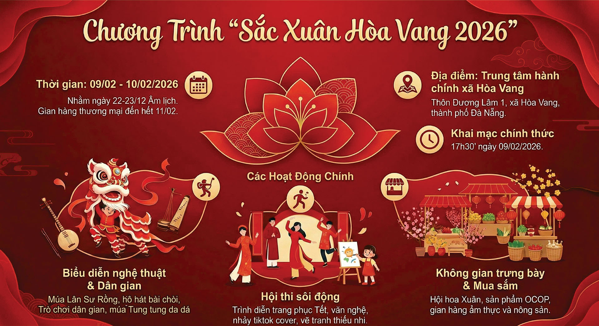 Sắc xuân Hòa Vang 2026 – Không gian hội xuân rộn ràng giữa miền quê Đà Nẵng