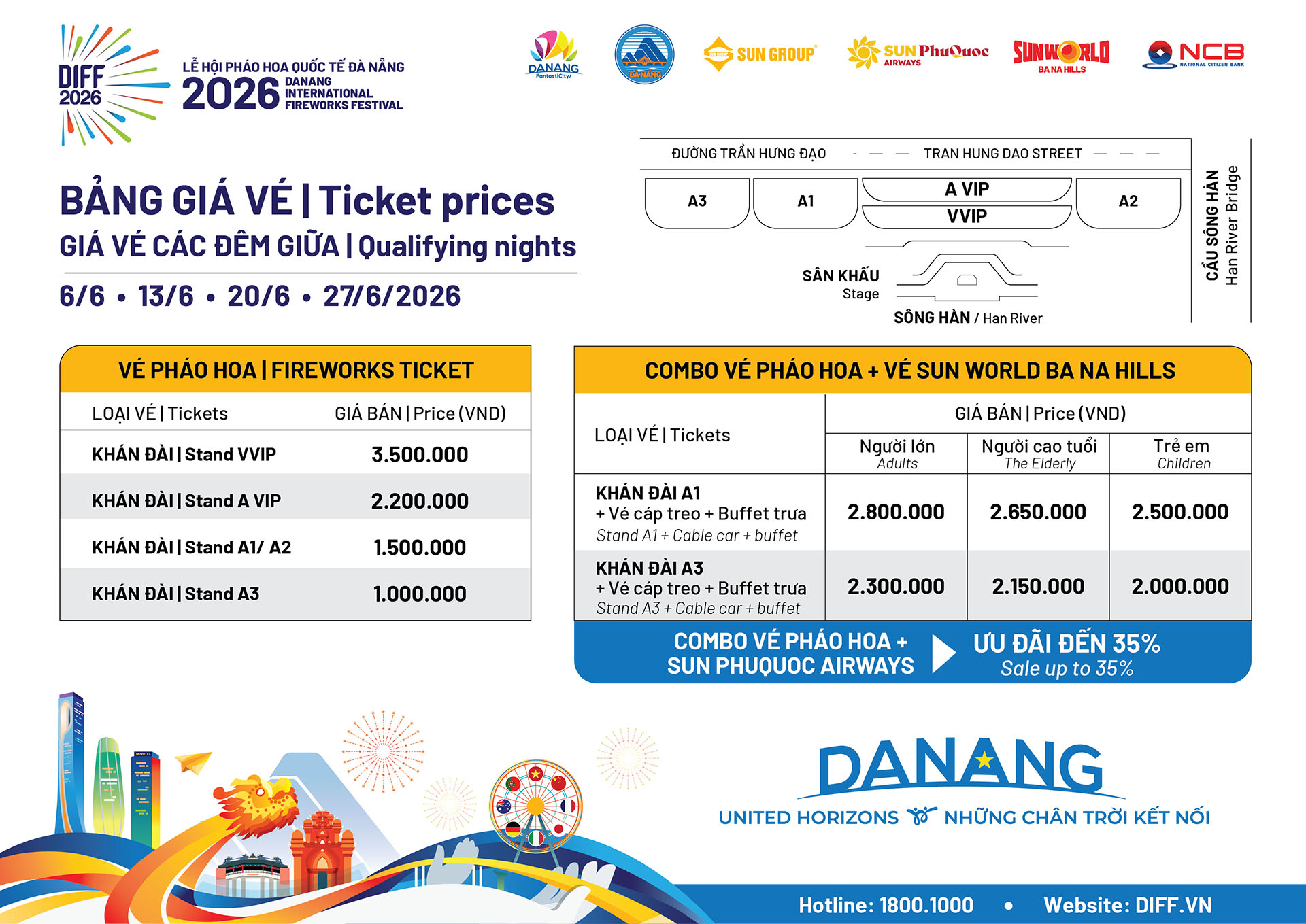Giá vé DIFF 2026 – Cập nhật giá vé Lễ hội pháo hoa Đà Nẵng 2026 và lịch ...