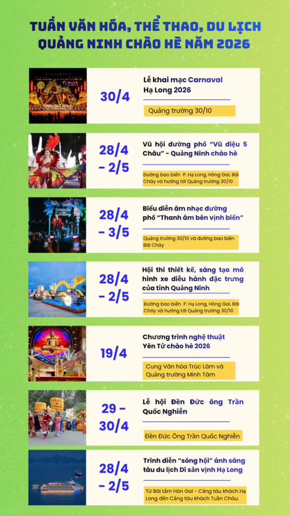 Tuần Văn hóa, Thể thao và Du lịch Quảng Ninh chào hè năm 2026 – Sôi động với Carnaval Hạ Long