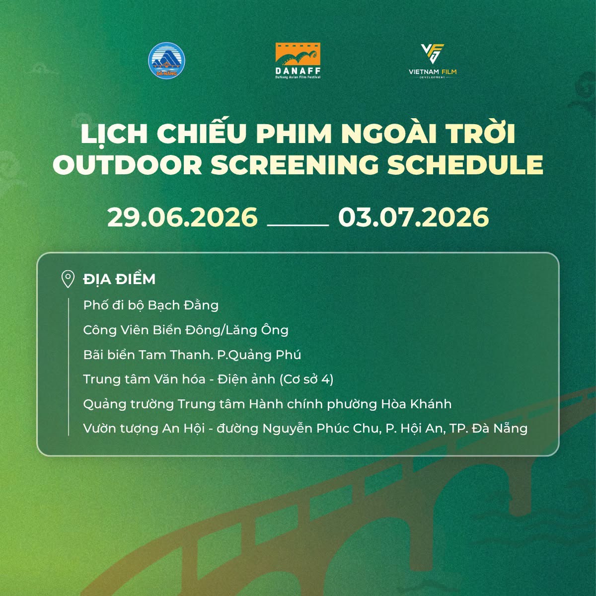 Công bố lịch chiếu phim ngoài trời tại DANAFF IV