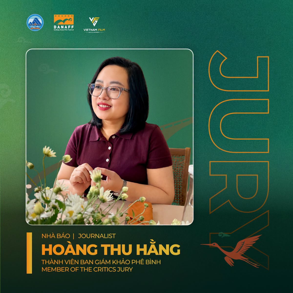 Nhà báo Hoàng Thu Hằng là thành viên Ban giám khảo Phê bình tại DANAFF IV