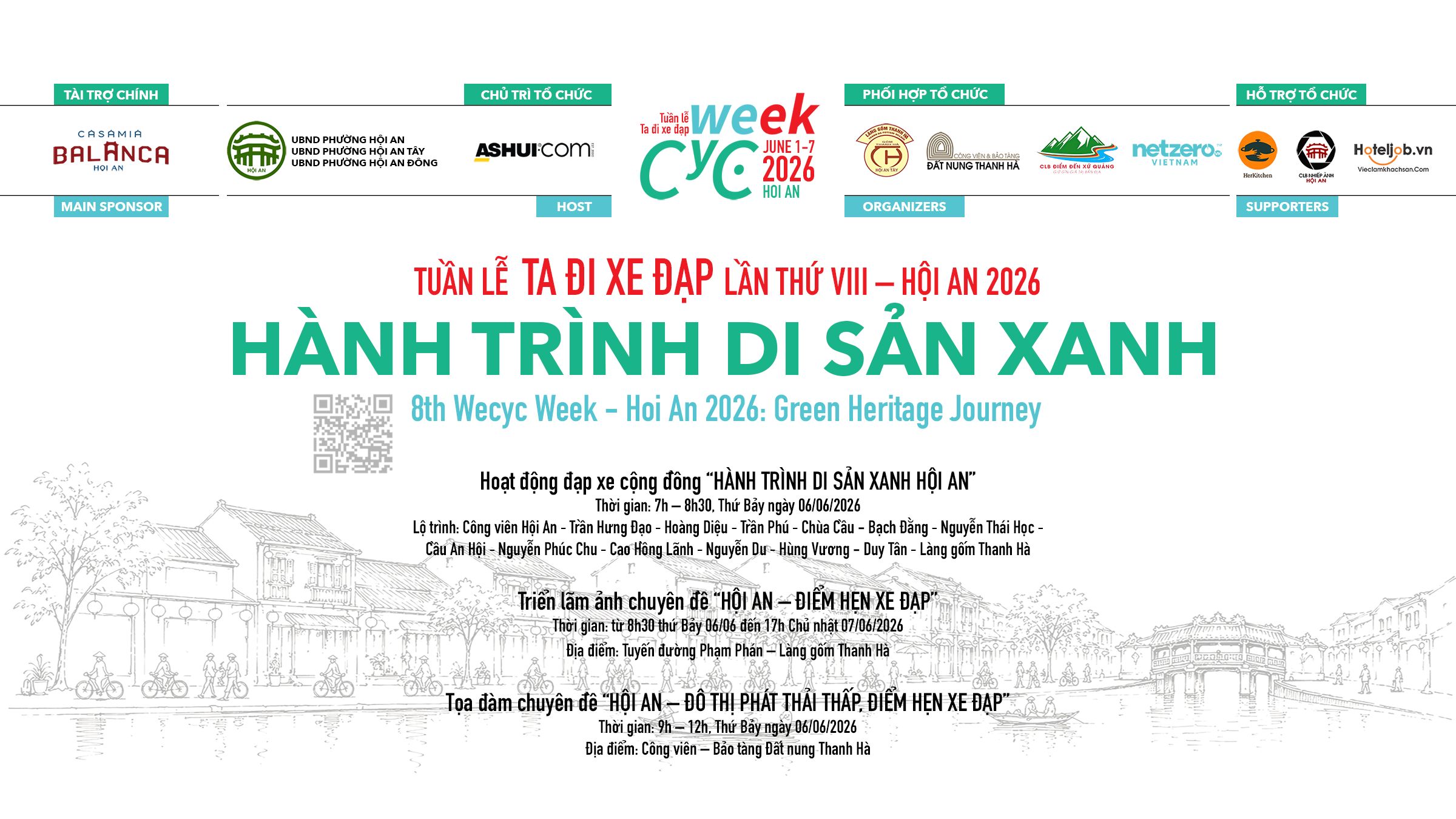 Tuần lễ Ta đi xe đạp lần thứ VIII – Hội An 2026 chủ đề: “Hành trình Di sản Xanh”