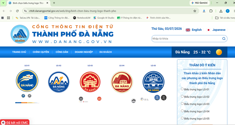 Từ ngày 03 đến 09-7: Lấy ý kiến Nhân dân đối với 5 phương án Biểu trưng (logo) thành phố Đà Nẵng