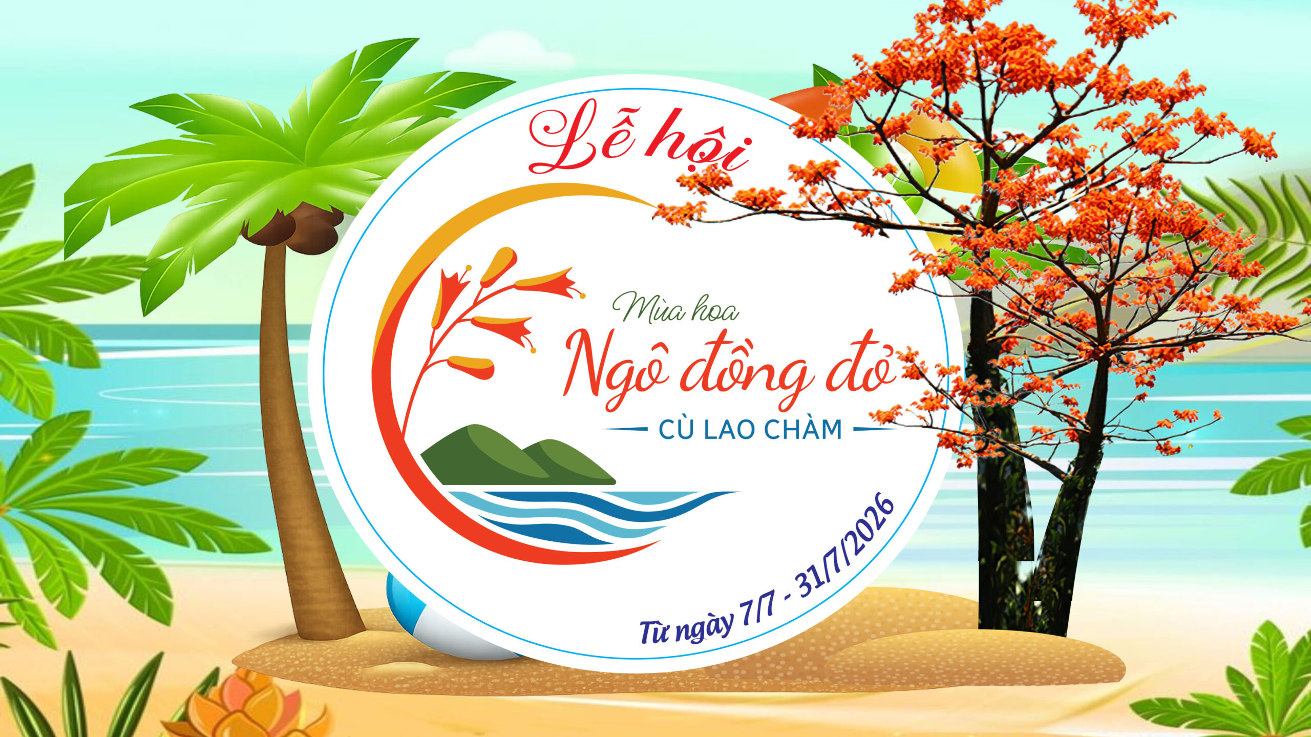 Cù Lao Chàm rực rỡ mùa hoa Ngô đồng đỏ