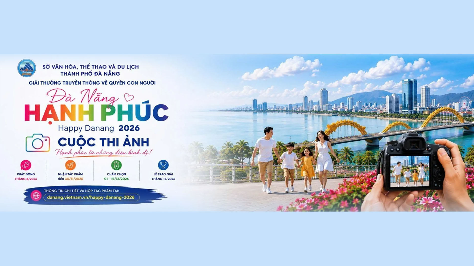Tiếp tục nhận tác phẩm Giải thưởng “Đà Nẵng hạnh phúc – Happy Danang 2026” đến ngày 30-11